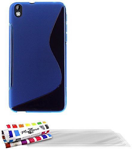 Comprar Muzzano F868200 - Funda para HTC Desire 816, incluye 3 protecciones de pantalla, color azul al mejor precio