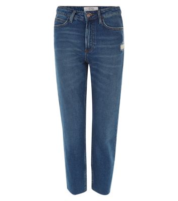 Comprar Blue Raw Hem Straight Leg Jeans al mejor precio