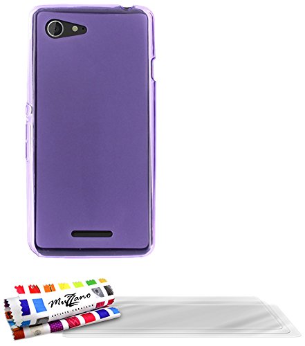 Comprar Muzzano F869118 - Funda para Sony Xperia E3, incluye 3 protecciones de pantalla, color violeta al mejor precio