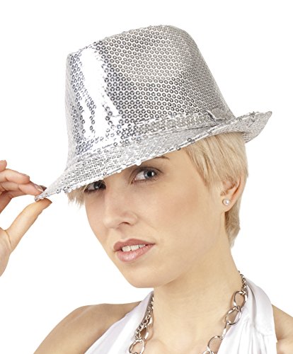 Comprar Sombrero Trilby estrella del pop lentejuelas plateadas al mejor precio