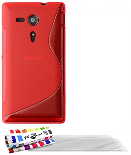 Comprar Muzzano F7345 - Funda para Sony Xperia SP + 3 protecciónes de pantalla, color rojo al mejor precio