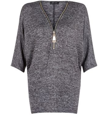 Comprar Dark Grey Zip Space Dye Top al mejor precio