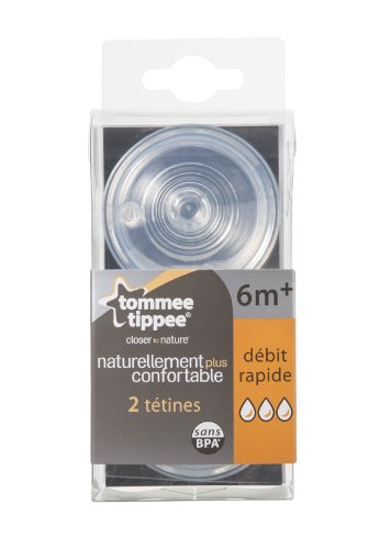 Tommee Tippee Closer to Nature 421124/70 - Tetinas, flujo rápido, pack de 2 unidades