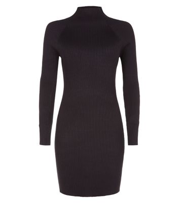 Comprar Blue Vanilla Black Ribbed High Neck Dress al mejor precio