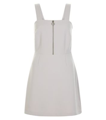 Comprar Pale Grey Zip Front Pinafore Dress al mejor precio