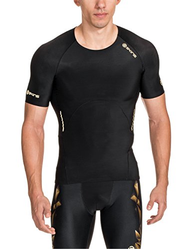 Comprar Skins A400 Mens Top Short Sleeve - Camiseta de compresión de running para hombre, color dorado, talla 2XL al mejor precio