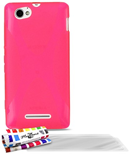 Comprar Muzzano F21136 - Funda para Sony Xperia M + 3 protecciones de pantalla, color rosa al mejor precio