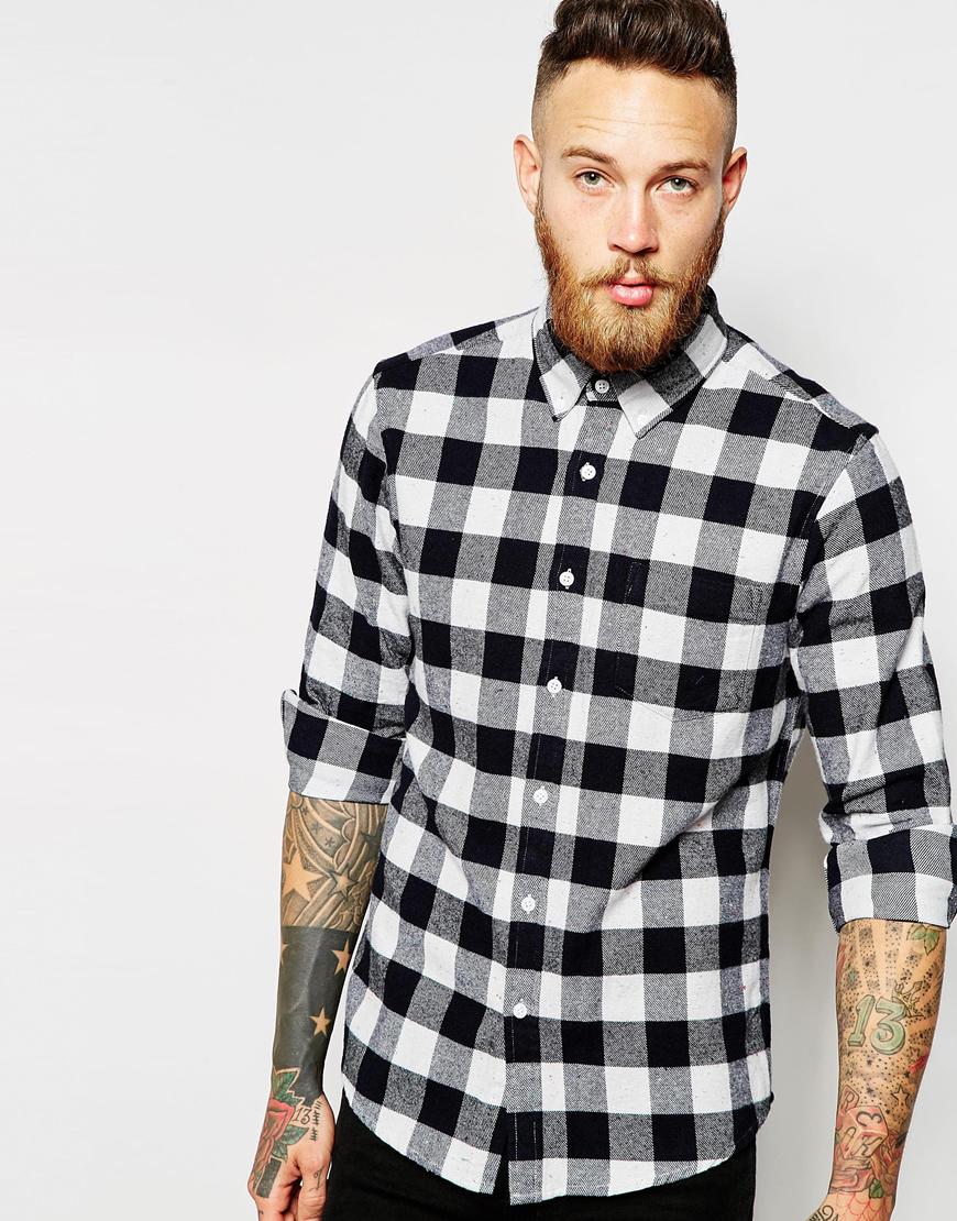 Comprar Camisa de corte estándar con pelillo a cuadros grandes de ASOS al mejor precio