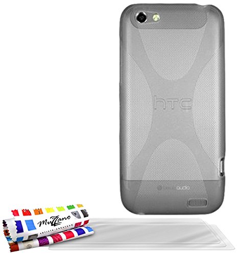 Comprar Muzzano F32X02-4802036 - Funda para HTC One V, con 3 protectores de pantalla, transparente al mejor precio