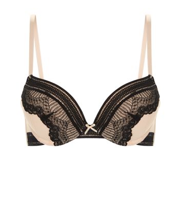Comprar White Contrast Lace Plunge Bra al mejor precio