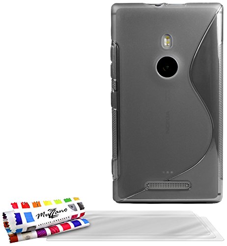Comprar Muzzano F11163 - Funda para Nokia Lumia 925 + 3 protecciónes de pantalla, color gris al mejor precio