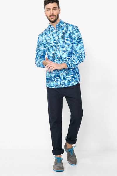 Comprar Desigual - Hombre - Camisa azul con estampado a topos - Cuadrelas - Size S al mejor precio
