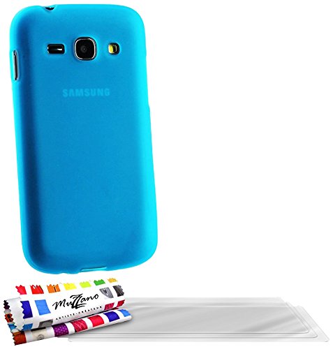 Muzzano Le Glossy - Funda para Samsung Galaxy Ace 3 + 3 protecciones de pantalla, color azul