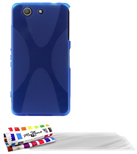 Comprar Muzzano F868922 - Funda para Sony Xperia Z3 Compact, incluye 3 protecciones de pantalla, color azul al mejor precio