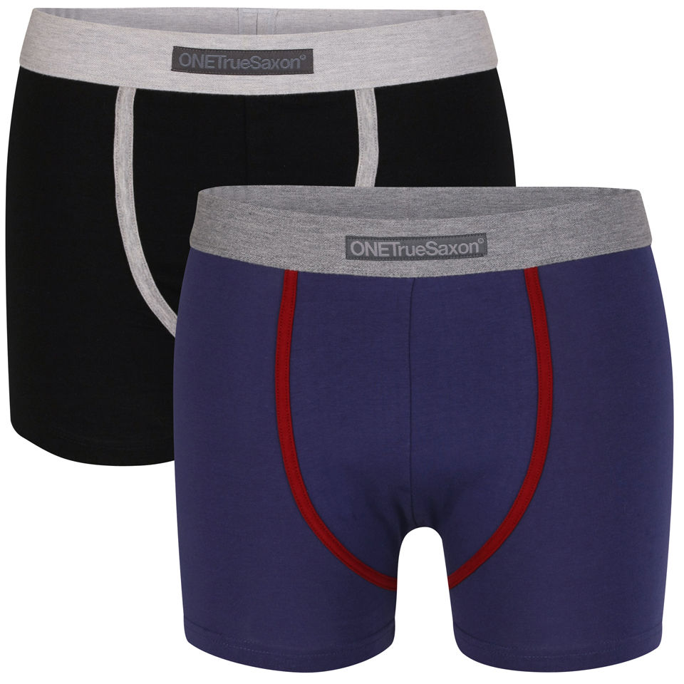 Comprar One True Saxon Men's Two Pack Boxers - Black/Navy - XL al mejor precio