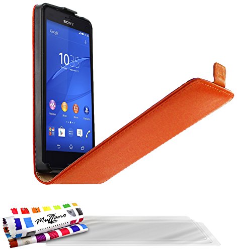 Comprar Muzzano F869670 - Funda para Sony D5833 + 3 protecciones de pantalla, color naranja al mejor precio
