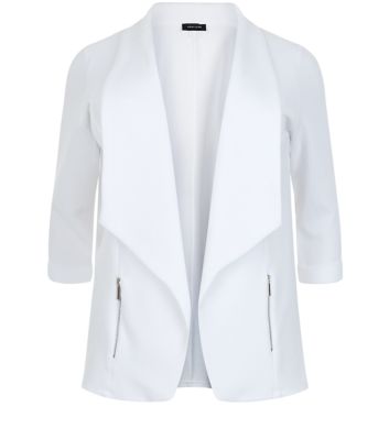 Comprar Curves White Zip Pocket Blazer al mejor precio