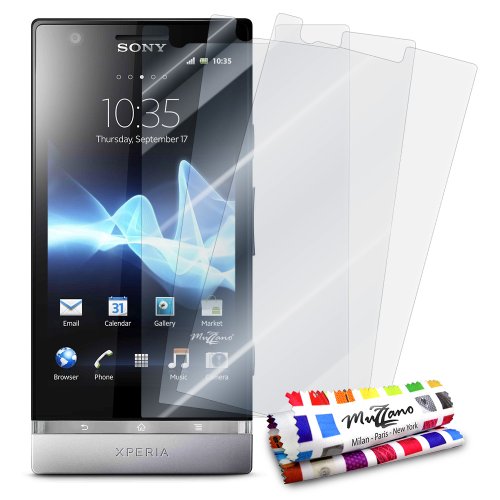 Comprar Muzzano 3 protecciónes de Pantalla transparentes para Sony Xperia P 