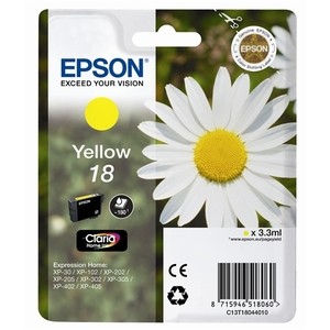 Comprar ORIGINAL EPSON 18 AMARILLO, para impresoras Expression Home XP-102, XP-202, XP-205, XP-302, XP-302ORIGINAL EPSON 18 AMARILLO, para impresoras Expression Home XP-102, XP-202, XP-205, XP-302, XP-302 al mejor precio