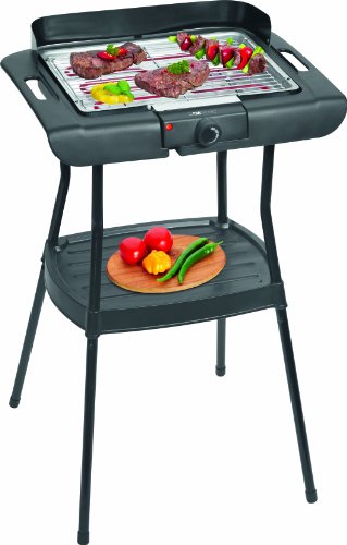 Comprar Clatronic BQS 3508 - Barbacoa eléctrica con patas, parrilla cromada de 35,5 x 24,5 cm, 2000 W, color negro al mejor precio