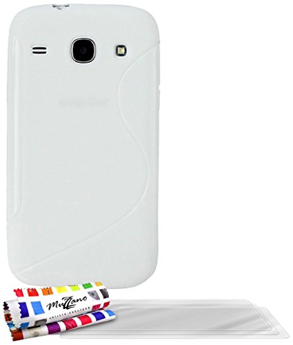 Comprar Muzzano F24553 - Funda para Samsung Galaxy Core / I8260 + 3 protecciones de pantalla, color blanco al mejor precio