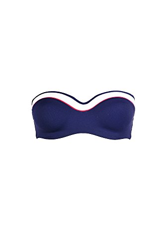 Comprar Bikini Sunset Stripes - Sujetador bandeau con copas azul marino Huit al mejor precio