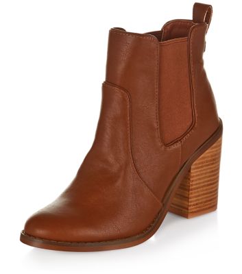 Comprar Tan Chunky Block Heel Chelsea Boots al mejor precio
