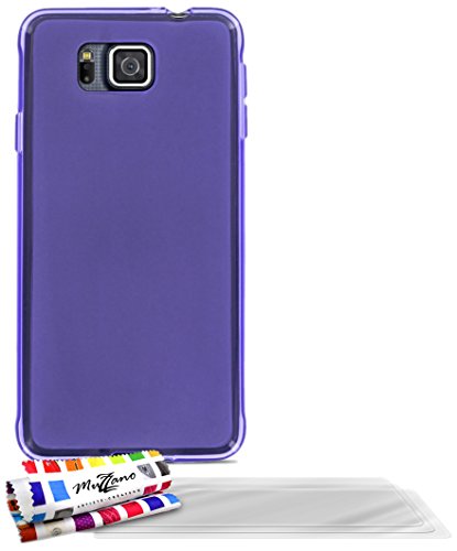 Comprar Muzzano F869064 - Funda para Samsung Galaxy Alpha, incluye 3 protecciones de pantalla, color violeta al mejor precio