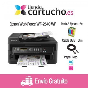 Comprar Epson WorkForce WF-2540 WF + Cable 3m. + Pack 8 Epson 16xl + Papel Foto A6Epson WorkForce WF-2540 WF + Cable 3m. + Pack 8 Epson 16xl + Papel Foto A6 al mejor precio