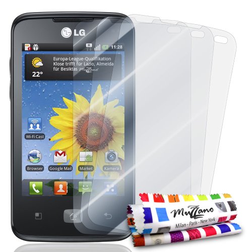 Comprar Muzzano 3 protecciónes de Pantalla transparentes para LG Optimus HUB 
