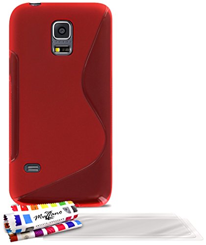 Comprar Muzzano F868066 - Funda para Samsung Galaxy S5 Mini, incluye 3 protecciones de pantalla, color rojo al mejor precio