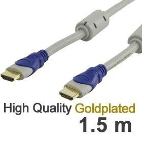 Comparar mejores precios Cable HDMI dorado 1.4 con núcleo en ferrita, FullHD 1080p, 3D, high quality - 1,5 m con descuentos Comprar Cable HDMI dorado 1.4 con núcleo en ferrita, FullHD 1080p, 3D, high quality - 1,5 m al mejor precio