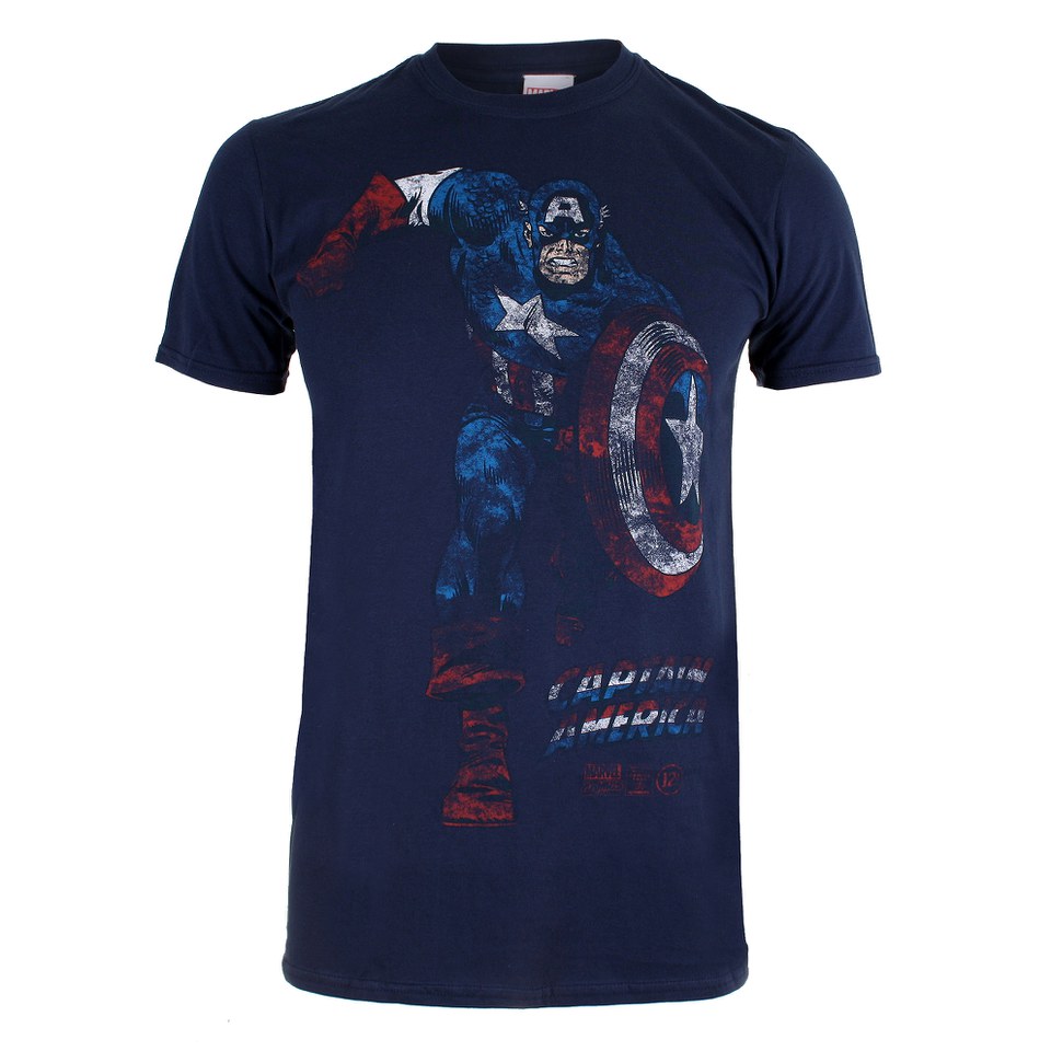 Comprar Marvel Men's Captain America T-Shirt - Navy - S al mejor precio