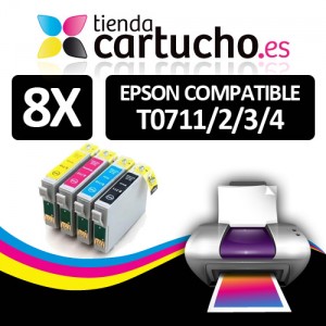 Comprar PACK 8 (ELIJA COLORES) CARTUCHOS COMPATIBLES EPSON T0711/2/3/4PACK 8 (ELIJA COLORES) CARTUCHOS COMPATIBLES EPSON T0711/2/3/4 al mejor precio