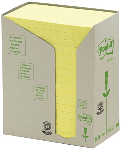 Comprar Post-It 655-1T - Pack de 16 de notas recicladas, 76 x 127 mm, color amarillo al mejor precio