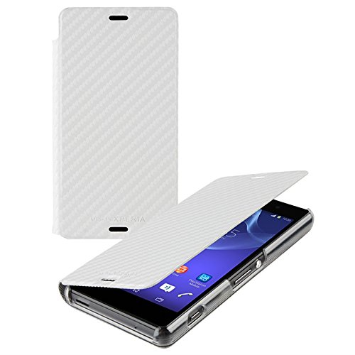 Comprar Roxfit Sony Xperia Z3 Compact Slimline Book Funda con Tapa, Cover, Funda dura integrada, Bookstyle Book Case, SMA5150CW, Carcasa, Con Función de Soporte, Case - Carbono Blanco al mejor precio