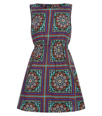 Comprar Mela Green Tile Print Zip Pocket Dress al mejor precio
