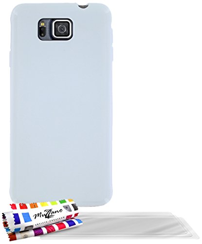 Comprar Muzzano F869076 - Funda para Samsung Galaxy Alpha, incluye 3 protecciones de pantalla, color blanco al mejor precio