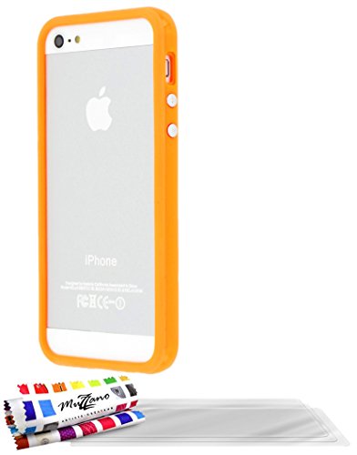 Comprar Muzzano F19474 - Funda para Apple iPhone 5, incluye 3 protectores de pantalla, color naranja al mejor precio