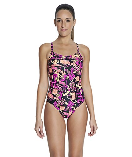 Comprar Speedo coiloniquia mujeres ondulación impresión trasera 24 proveeduría, mujer, color Negro - negro/rosa, tamaño talla 28 al mejor precio