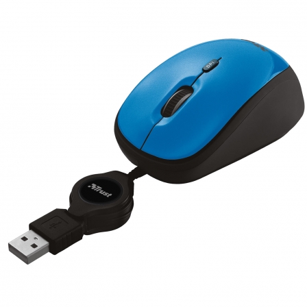Comprar Trust Yvi USB/Azul - Ratón con Cable Retráctil al mejor precio