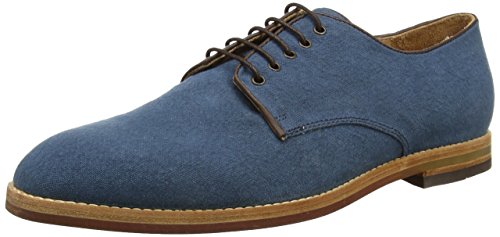 Comprar Hudson Hadstone Linen - Zapatos de cordones de Lona para hombre Azul azul (Navy) 41 al mejor precio
