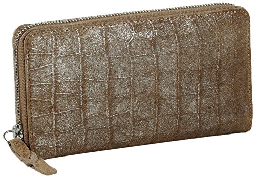 Comprar ESPRIT aus Wildleder - Monedero de cuero mujer, color gris, talla 20x10x1 cm (B x H x T) al mejor precio