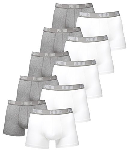 Comprar Puma Basic - Bóxer básico calzoncillo de hombre (paquete de 10) - L, blanco / gris mezclilla al mejor precio