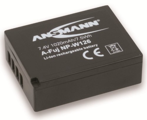 Ansmann 1400-0029 - A-Fuj NP W 126 Li-Ion, batería 7,4V/1020mAh para cámara digital de fotos Fuji