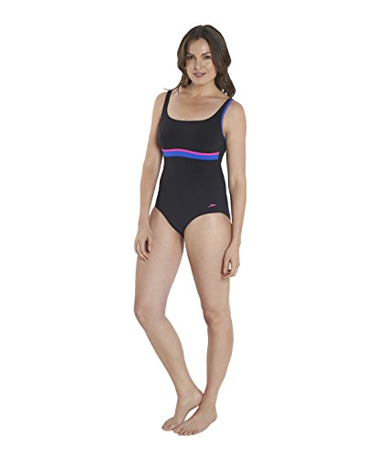Comprar Speedo Badeanzug Spdscu Contour AF - Traje de baño, color negro / azul, talla 46 al mejor precio