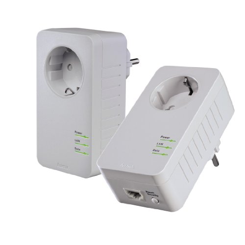 Comprar Hama Socket Powerline - Kit de adaptadores para comunicación por línea eléctrica (500 Mbps), blanco al mejor precio