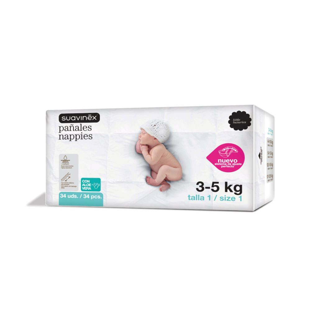 Comprar Pañal Elástico Suavinex Talla 1 (3 a 5 kg.) 34 uds. al mejor precio