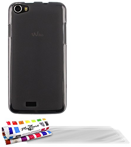 Comprar Muzzano F872813 - Funda para Wiko Lenny + 3 protecciones de pantalla, color gris al mejor precio