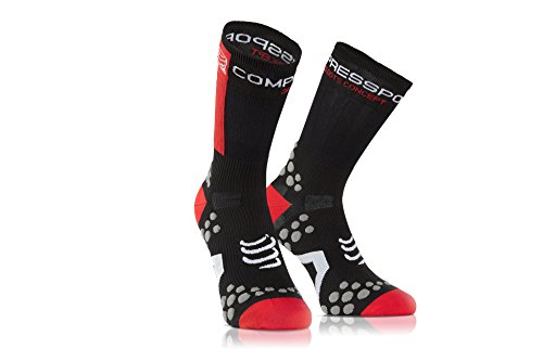 Comprar Compressport Bike 2.1 - Calcetín de ciclismo unisex, color negro / rojo, talla 4 al mejor precio